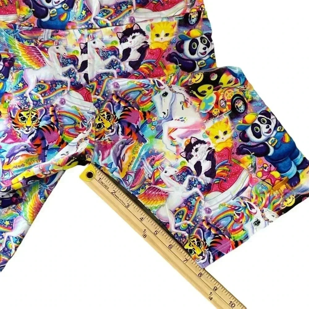 Wild Rich Kids Bikers Shorts Adult Size Small Lisa Frank unicorn kitten colorful - Picture 3 of 6